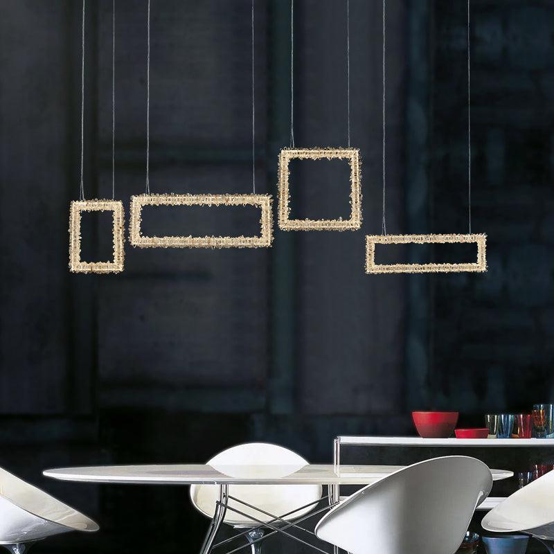 Modern Rock Crystal Dining Room Chandelier-Momo Lighting