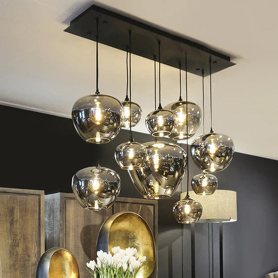 Modern Smoke Gray Glass Lamp Designer Chandelier for Cafe/Kitchen Island/Dining Room Style B-Momo Lighting