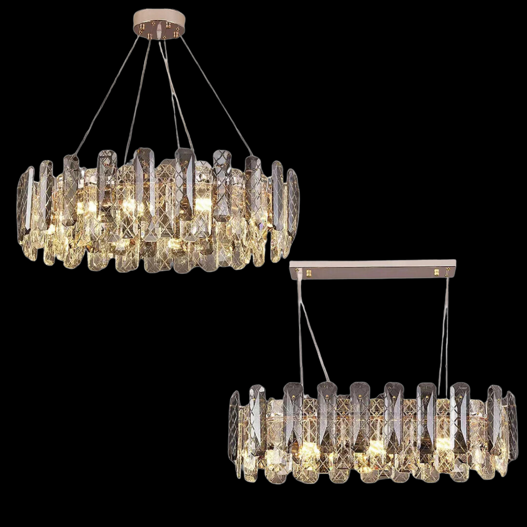 Modern Smoky Gray Crystal Chandelier Gleamy Light Fixture for Living/Dining Room/ Bedroom/ Home Office-Momo Lighting