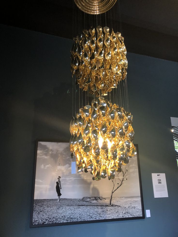 Modern Spiral Wave Chandelier in Silver/Gold-Momo Lighting