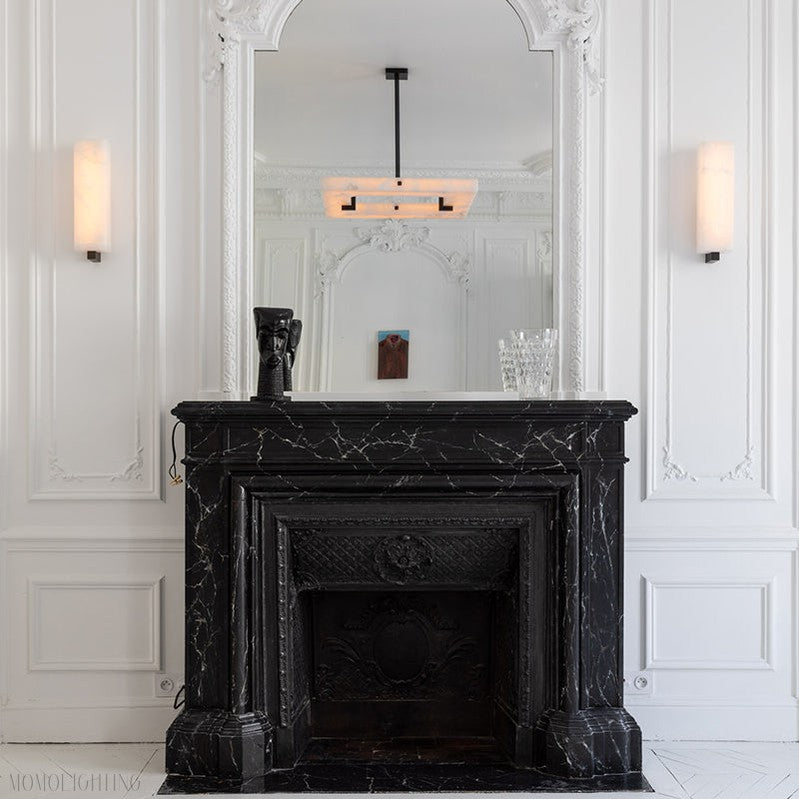 Modern Square Alabaster Chandelier-Momo Lighting