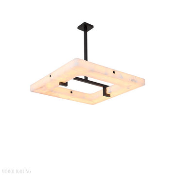 Modern Square Alabaster Chandelier-Momo Lighting