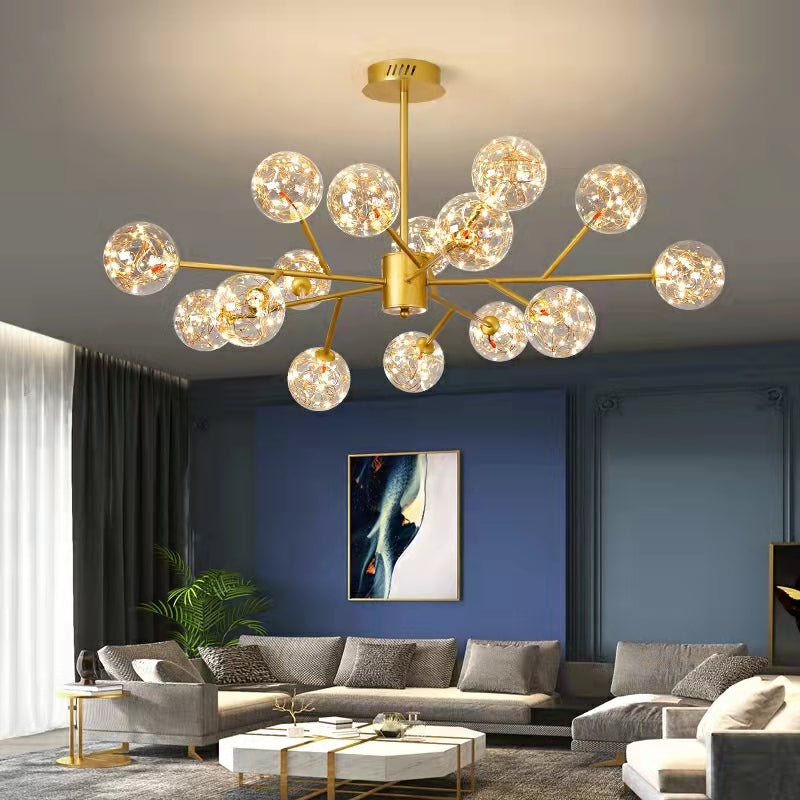 Modern Starlight Chandelier for Living Room Magic Beans Ceiling Light Molecular Dining Room Lamp-Momo Lighting