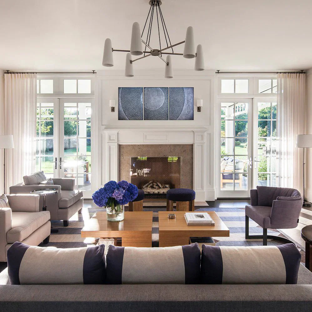 Modern Style Round Cone Glass Chandelier for Bedroom/Living Room/Dining Room-Momo Lighting