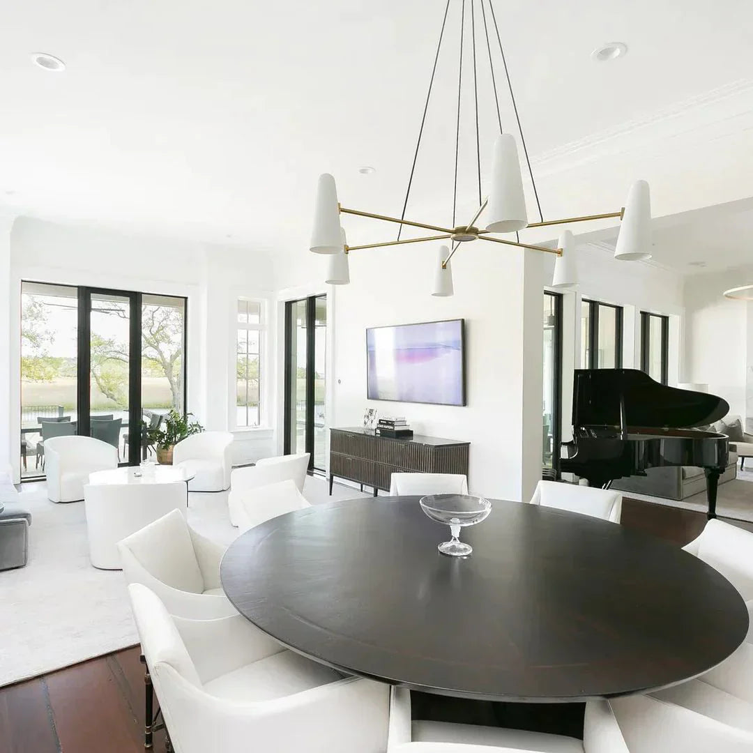 Modern Style Round Cone Glass Chandelier for Bedroom/Living Room/Dining Room-Momo Lighting