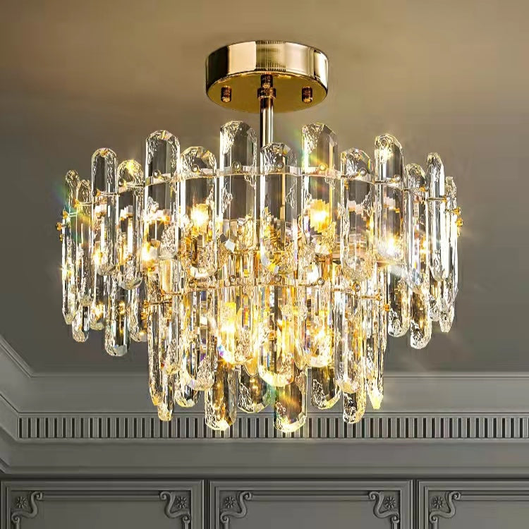 Modern Style Two Layers Crystal Chandelier For Living Room / Round Dining Table-Momo Lighting