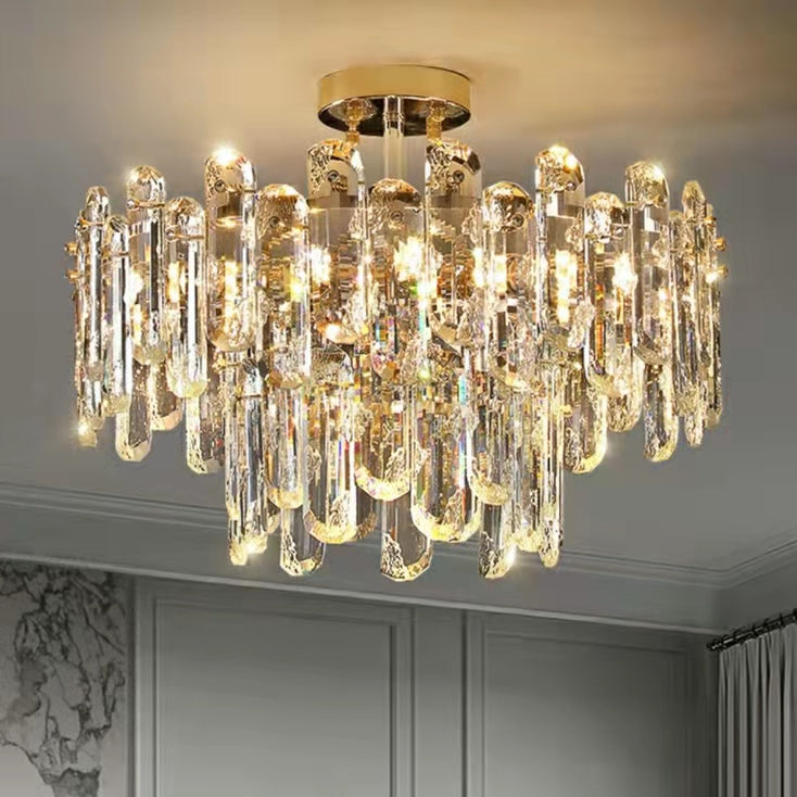 Modern Style Two Layers Crystal Chandelier For Living Room / Round Dining Table-Momo Lighting