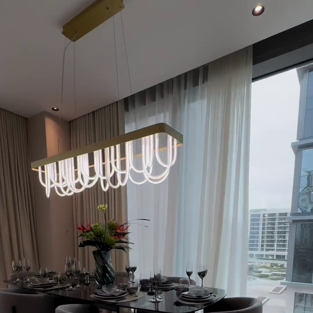 Modern Wavy Chandelier for Dining Room/Kitchen Island-Momo Lighting