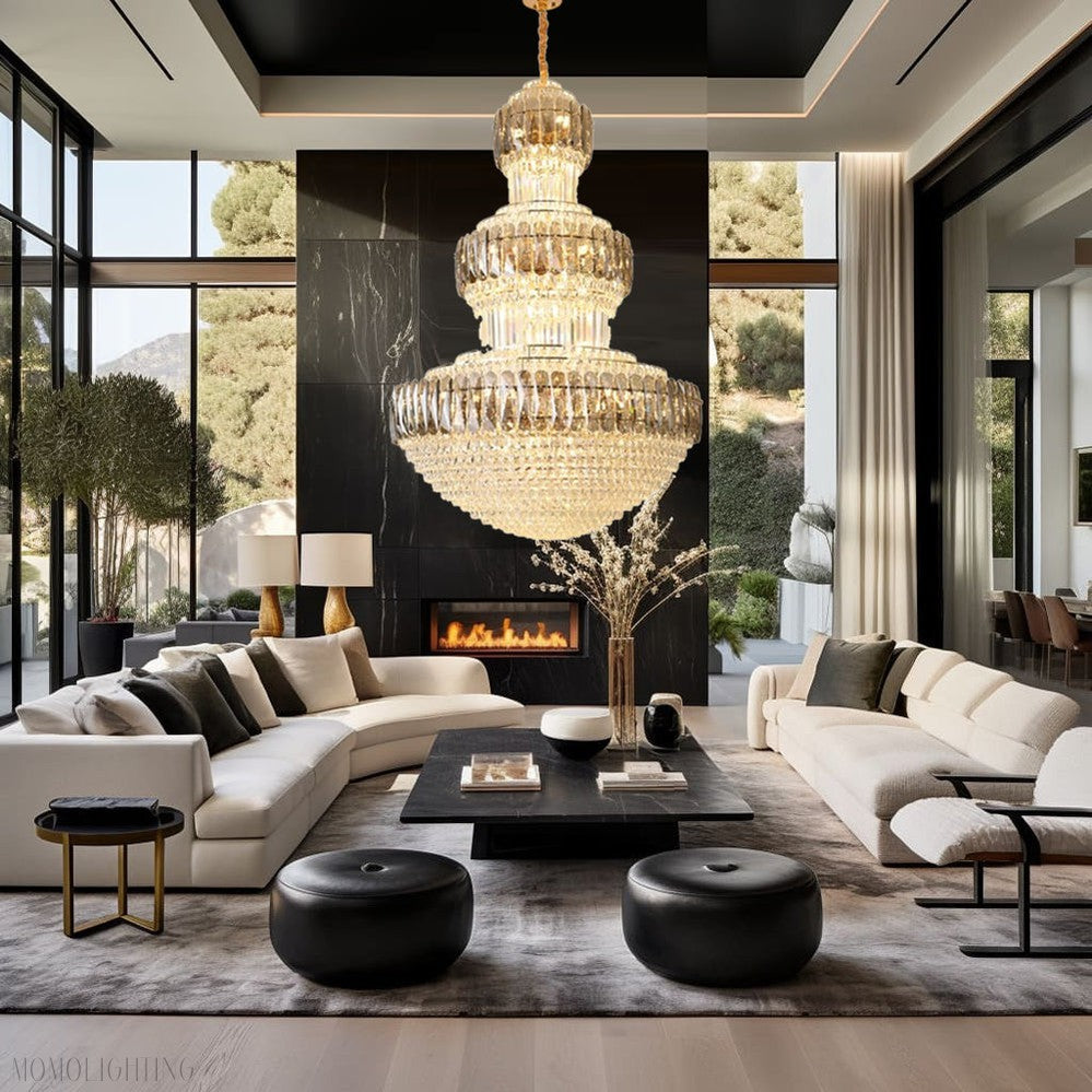 Mogoff Crystal Gold Chandelier-Momo Lighting