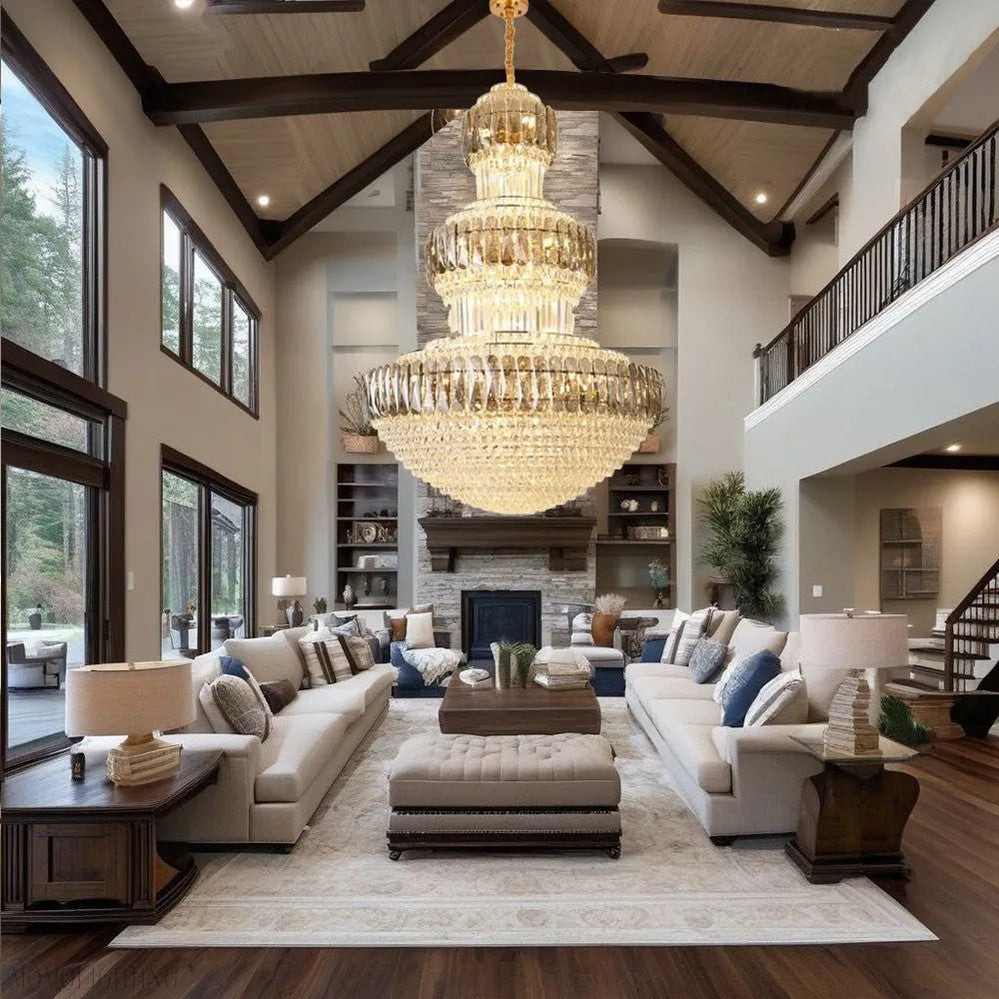 Mogoff Crystal Gold Chandelier-Momo Lighting