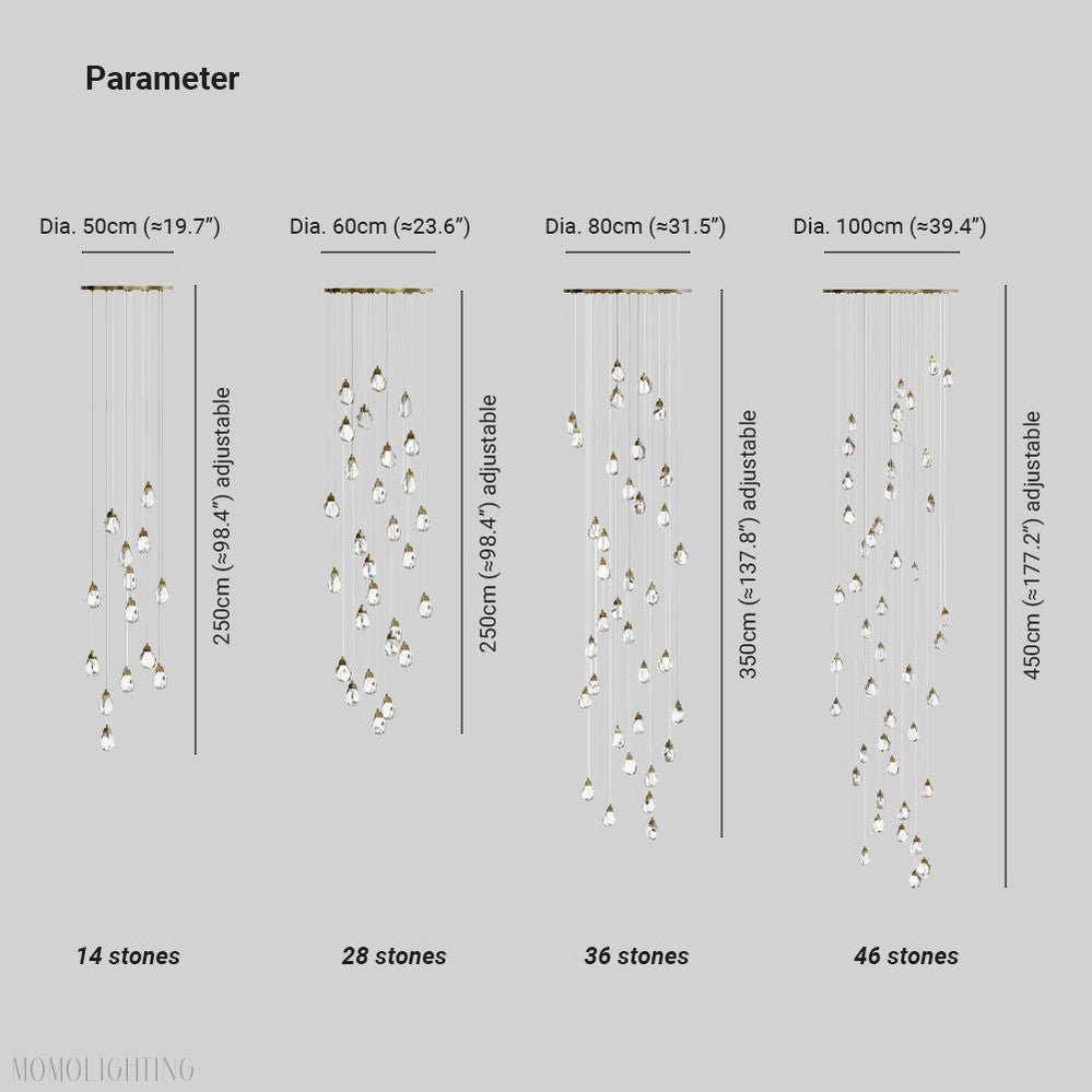 Molly Faceted Crystal Prisms Chandelier-Momo Lighting