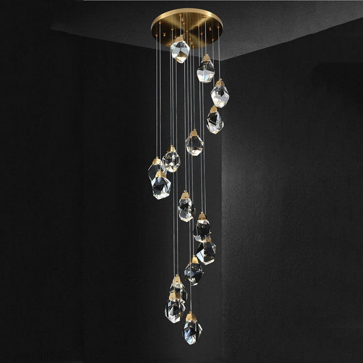 Molly Faceted Crystal Prisms Chandelier-Momo Lighting