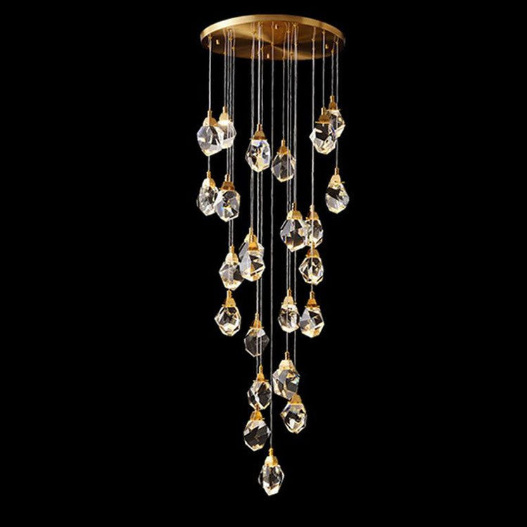 Molly Faceted Crystal Prisms Chandelier-Momo Lighting