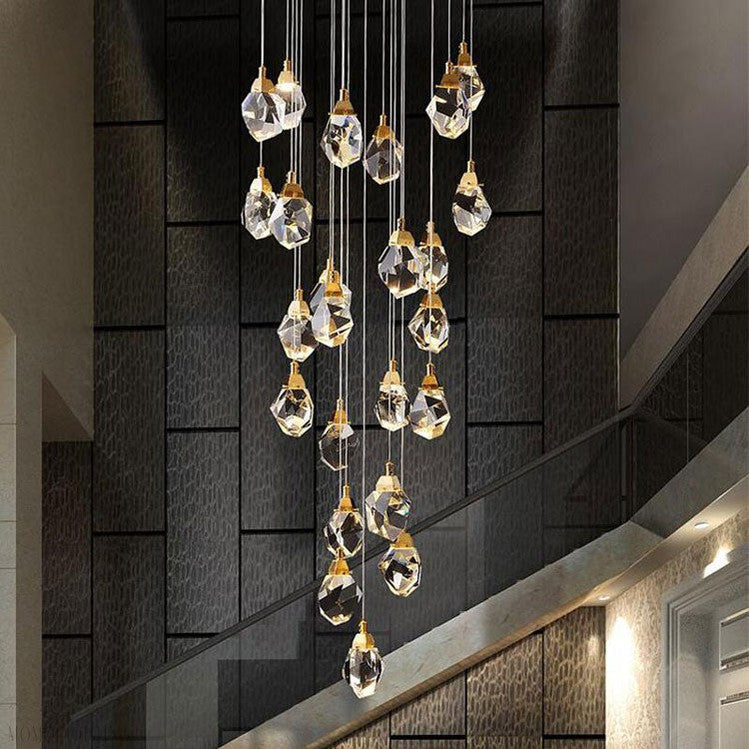 Molly Faceted Crystal Prisms Chandelier-Momo Lighting