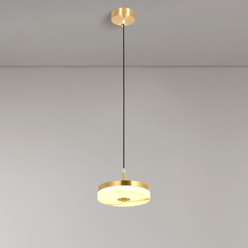Momo Lighting Brass Round Alabaster Pendant Light For Kitchen