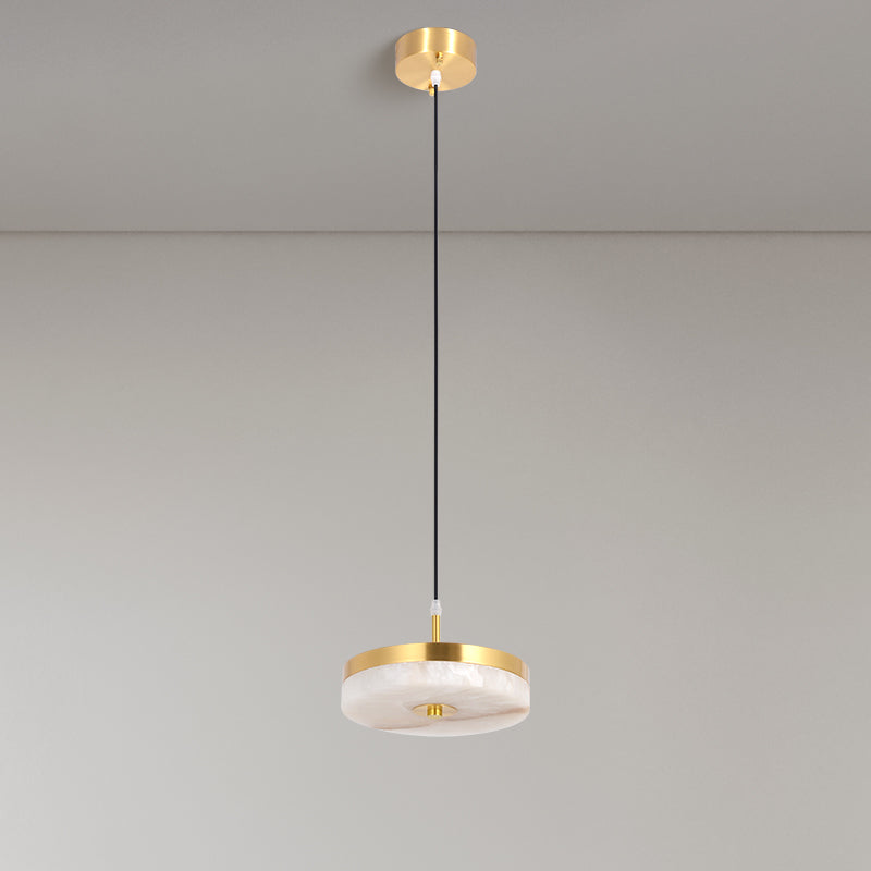 Momo Lighting Brass Round Alabaster Pendant Light For Kitchen