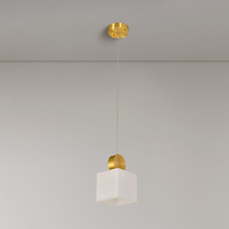 Momo Lighting Luxury Alabaster Brass Pendant For Bedroom