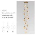 Moonshade Natural Marble Pendant Light with Adjustable Height