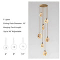 Moonshade Natural Marble Pendant Light with Adjustable Height