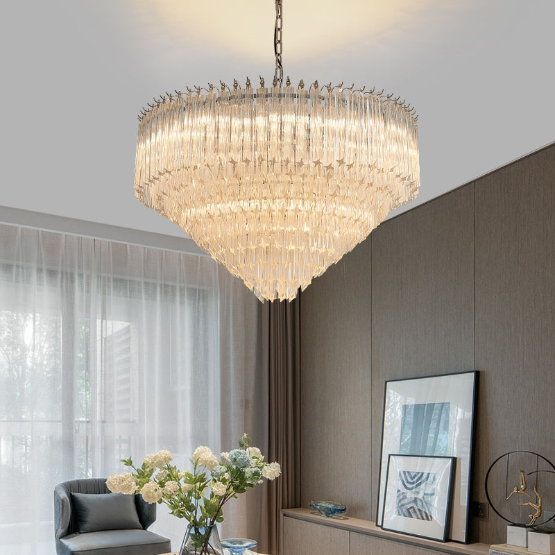 Multi-Tier Modern Light Luxury Crystal Rods Pendant Chandelier for Living Room/Bedroom/Foyer/Entrys-Momo Lighting