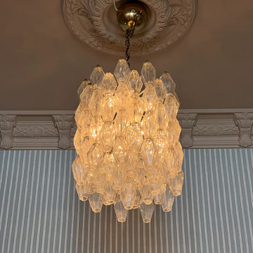Murano Poliedri Clear Glass Chandelier-Momo Lighting