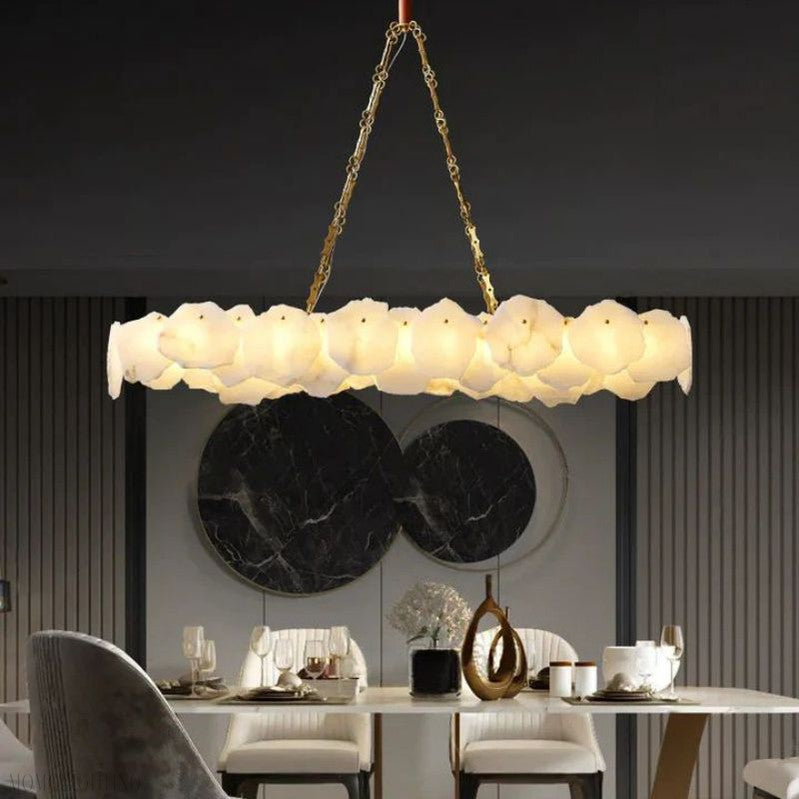 Nasile Alabaster Chain Linear Chandelier-Momo Lighting