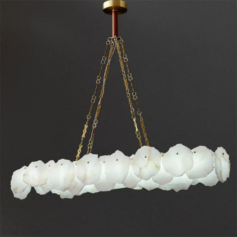 Nasile Alabaster Chain Linear Chandelier-Momo Lighting