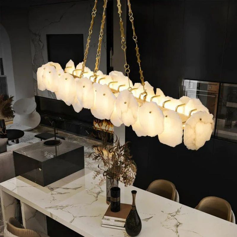 Nasile Alabaster Chain Linear Chandelier-Momo Lighting