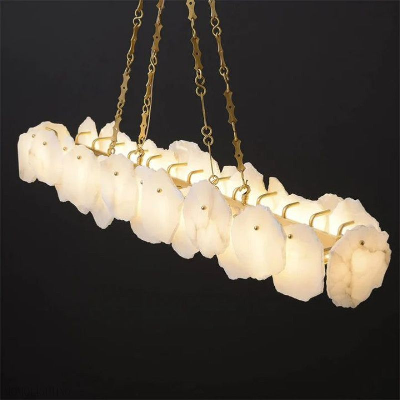 Nasile Alabaster Chain Linear Chandelier-Momo Lighting