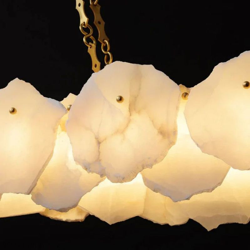 Nasile Alabaster Chain Linear Chandelier-Momo Lighting