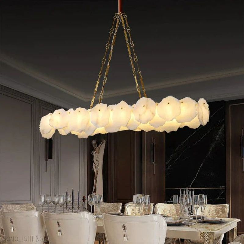 Nasile Alabaster Chain Linear Chandelier-Momo Lighting