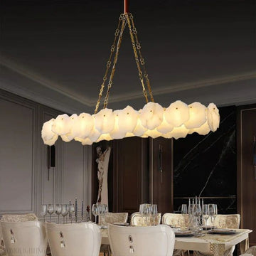 Nasile Alabaster Chain Linear Chandelier-Momo Lighting