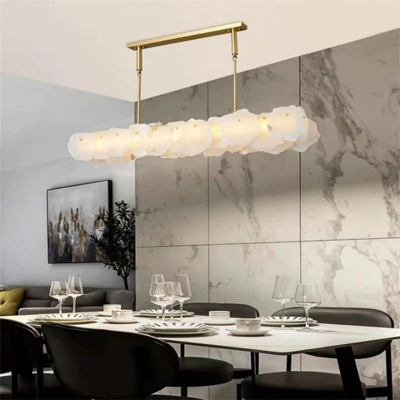 Nasile Alabaster Linear Chandelier-Momo Lighting