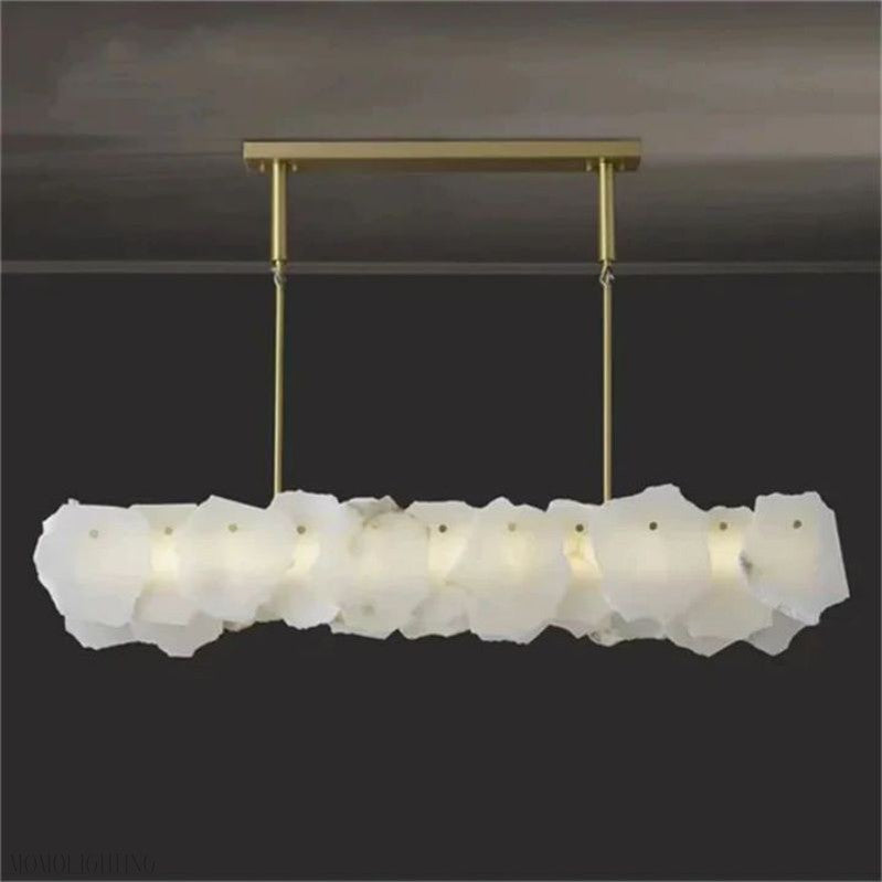 Nasile Alabaster Linear Chandelier-Momo Lighting
