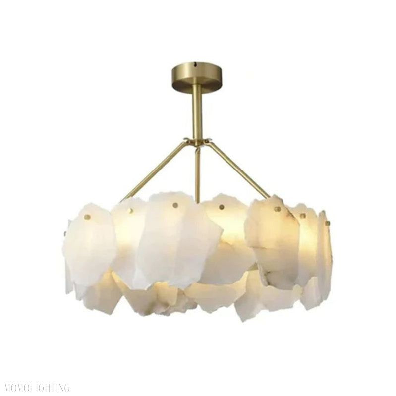 Nasile Alabaster Round Chandelier-Momo Lighting