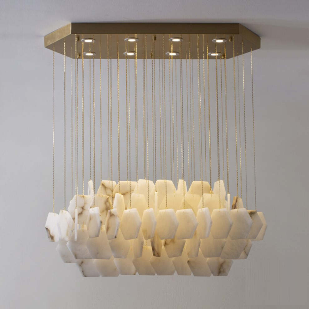 Natural Alabaster Modern Chandelier-Momo Lighting