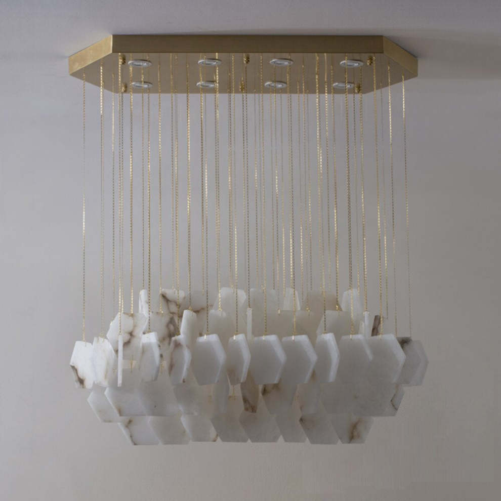 Natural Alabaster Modern Chandelier-Momo Lighting