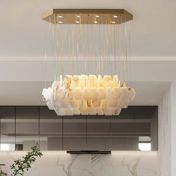 Natural Alabaster Modern Chandelier-Momo Lighting