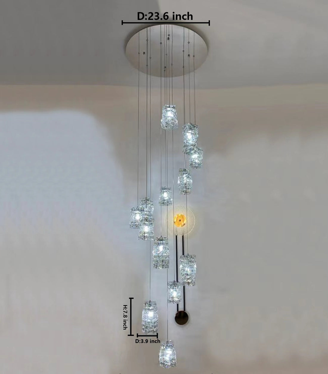 New Arrival Modern Crystal Chandelier for Staircase-Momo Lighting