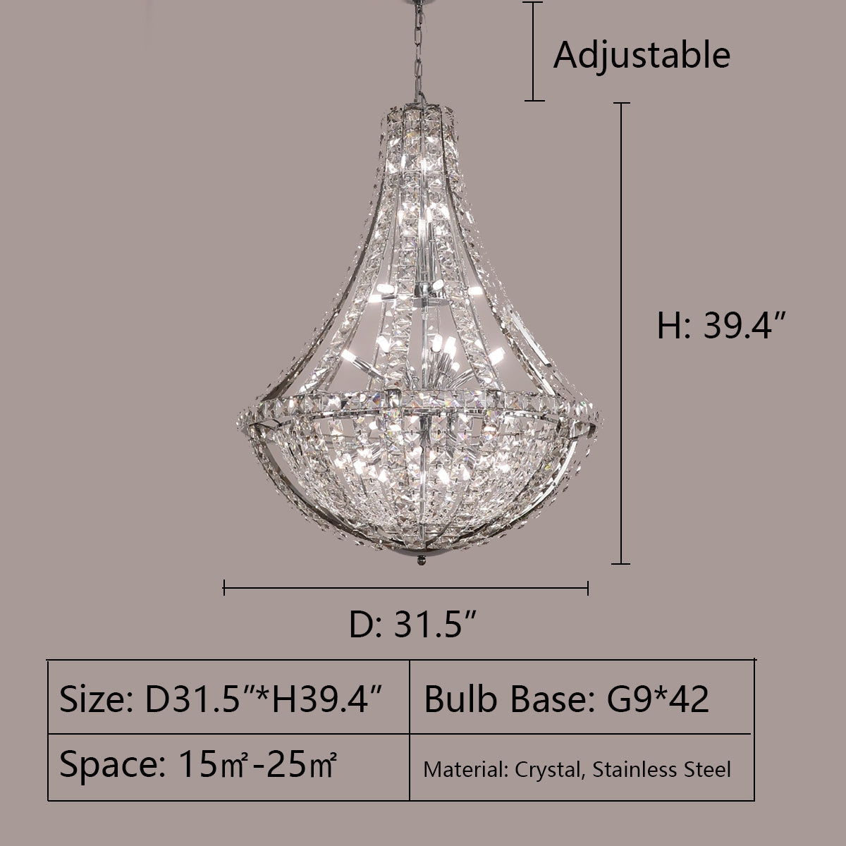New Extra Large Luxury and Elegant Crystal Chandelier for Living Room/Staircase/Foyer/Villa/Duplex Hall-Momo Lighting