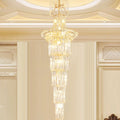 New Style Royal Large Crystal Chandelier Long Ceiling Lighting Fixture For Living Room Staircase/ Entryway-Momo Lighting