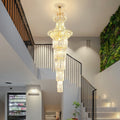 New Style Royal Large Crystal Chandelier Long Ceiling Lighting Fixture For Living Room Staircase/ Entryway-Momo Lighting