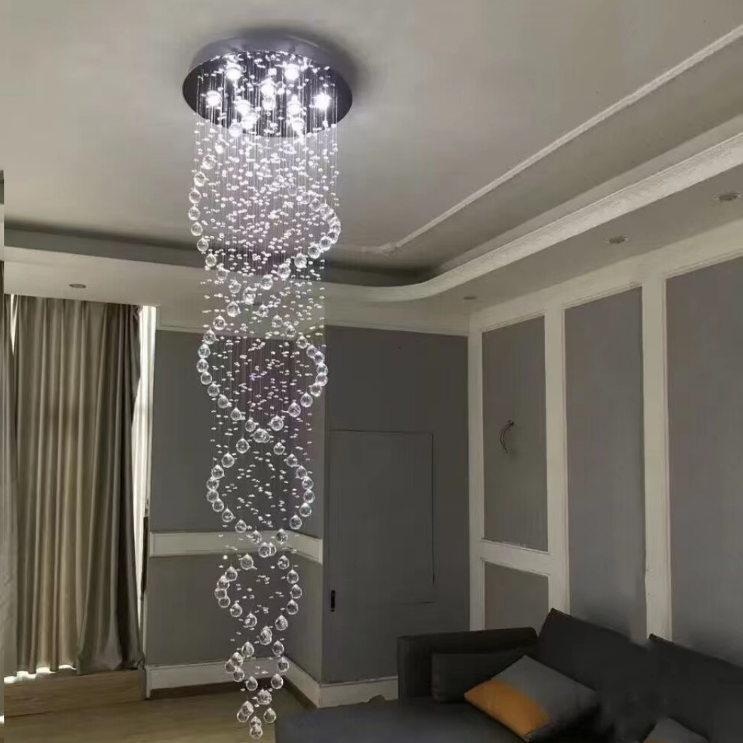 New Trend Spiral Crystal Chandelier For Staircase-Momo Lighting
