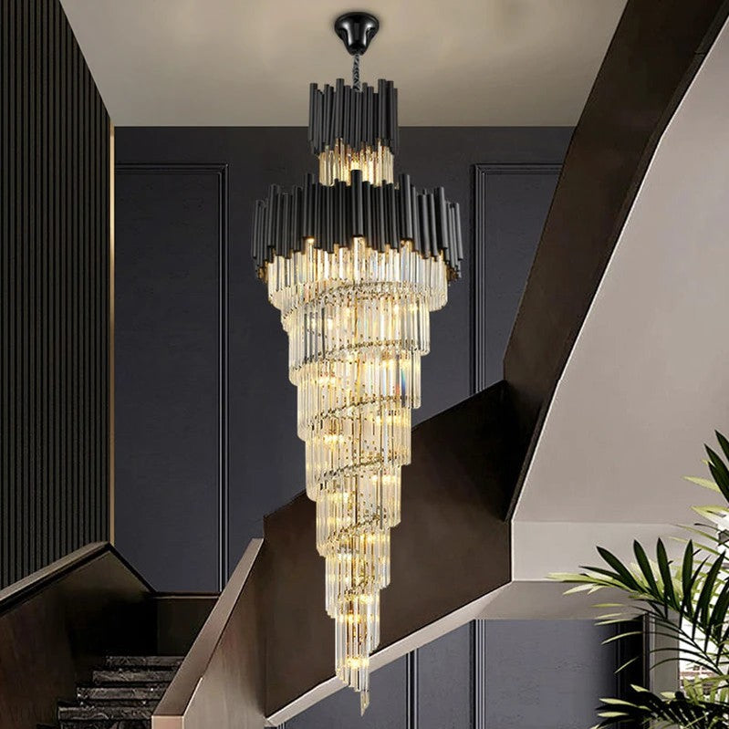 New York Foyer & Staircase Black Chandelier-Momo Lighting