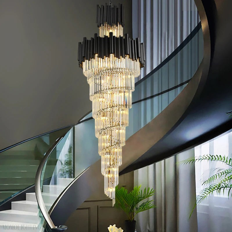 New York Foyer & Staircase Black Chandelier-Momo Lighting