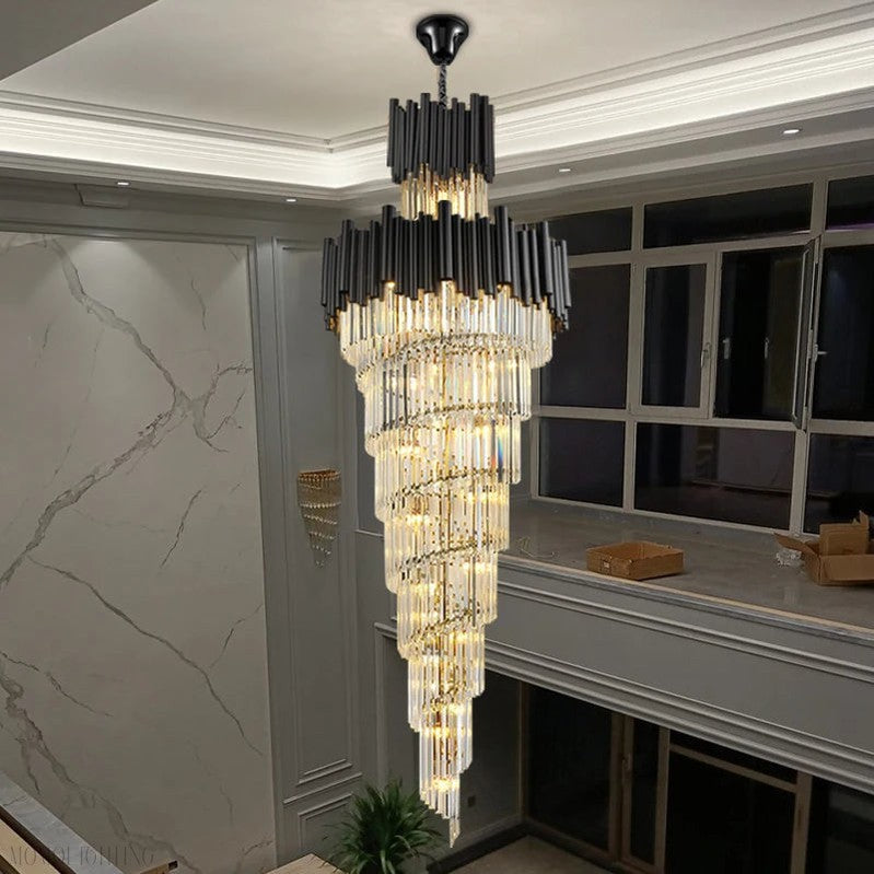 New York Foyer & Staircase Black Chandelier-Momo Lighting
