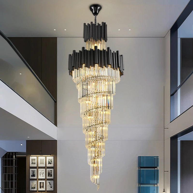 New York Foyer & Staircase Black Chandelier-Momo Lighting