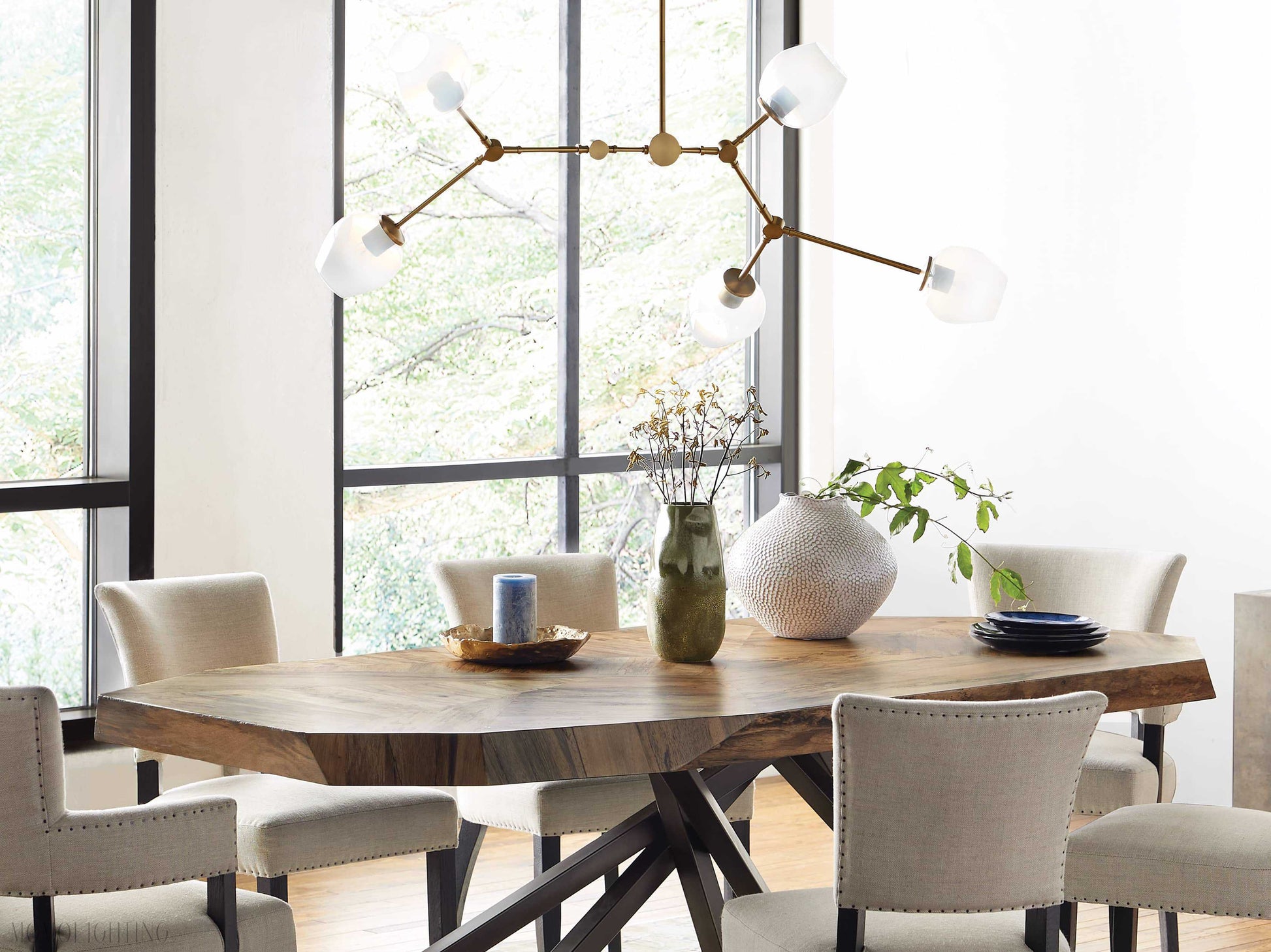 Noella Brass Chandelier 52''-Momo Lighting