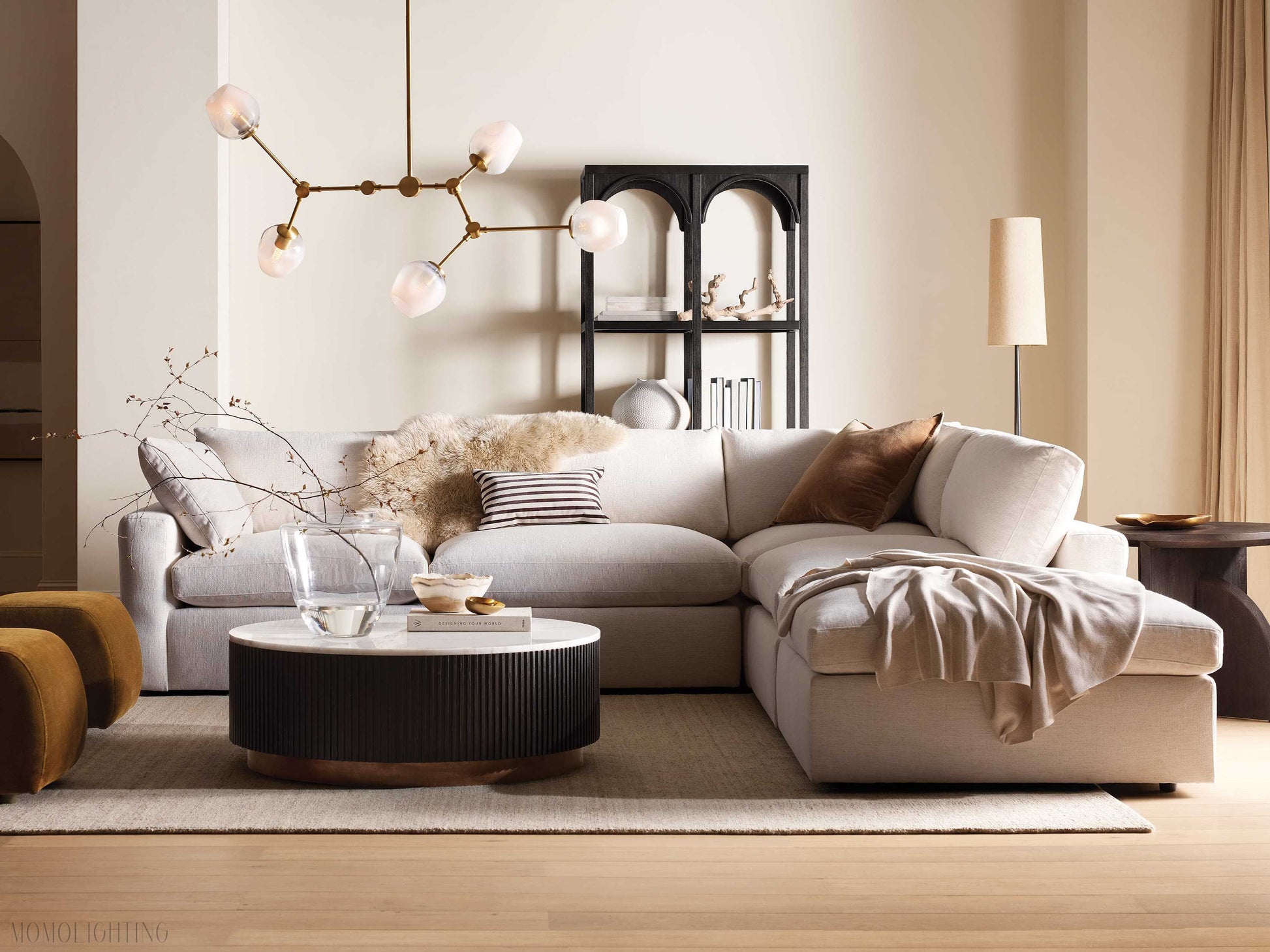 Noella Brass Chandelier 52''-Momo Lighting