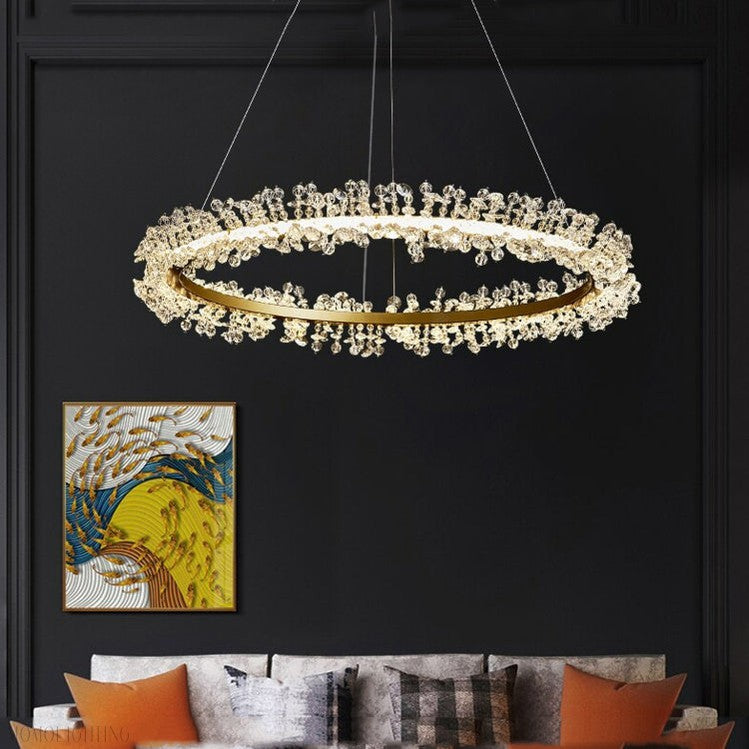 Nolan Halo Crystal Chandelier-Momo Lighting
